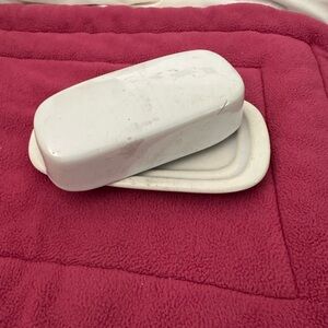 White Ceramic Antique Butter Dish